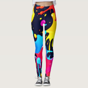 Farbenfroh Neonpaint Spritzer Art Leggings