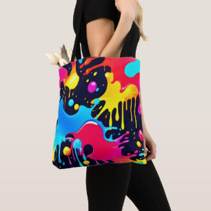 Farbenfroh Neonpaint Spritzer Art Tasche