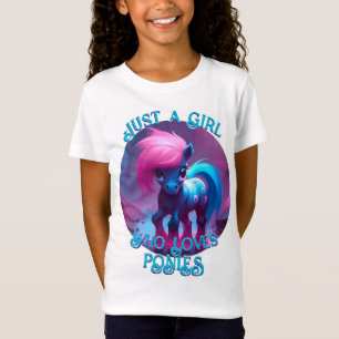 Farbenfroh nur ein Mädchen Spirit Pony 4 Kinder T-Shirt