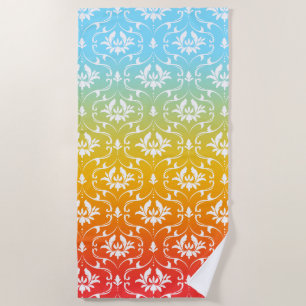 Farbenfroh Ombre Floral Damask Strandtuch