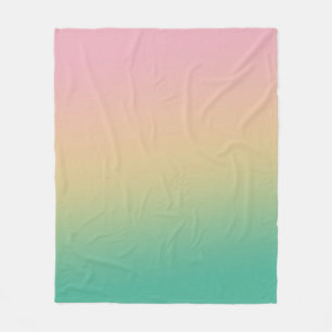 Farbenfroh Ombre Gradient Aquamarin Peach Pink Fleecedecke