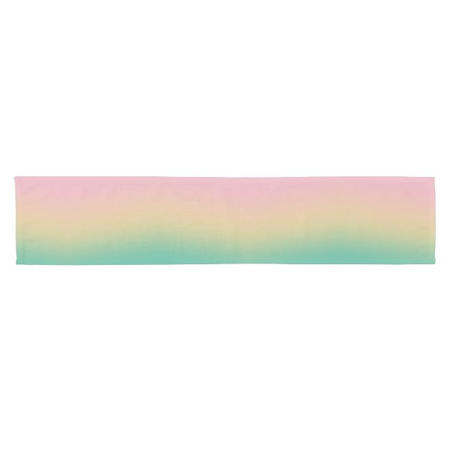 Farbenfroh Ombre Gradient Aquamarin Peach Pink Kurzer Tischläufer (Horizontal)