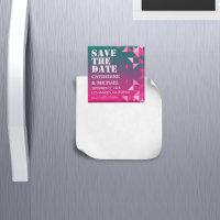 Farbenfroh pink und grün geometrisch Save the Date