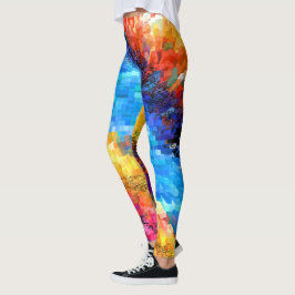 Farbenfroh Psychedelic Abstrakt Leggings