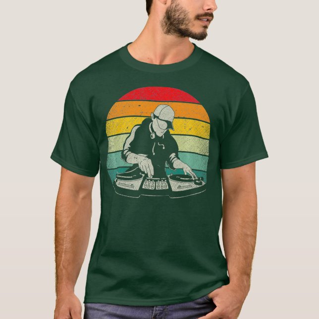 Farbenfroh Retro DJ Techno Music edm Party Premium T-Shirt (Vorderseite)