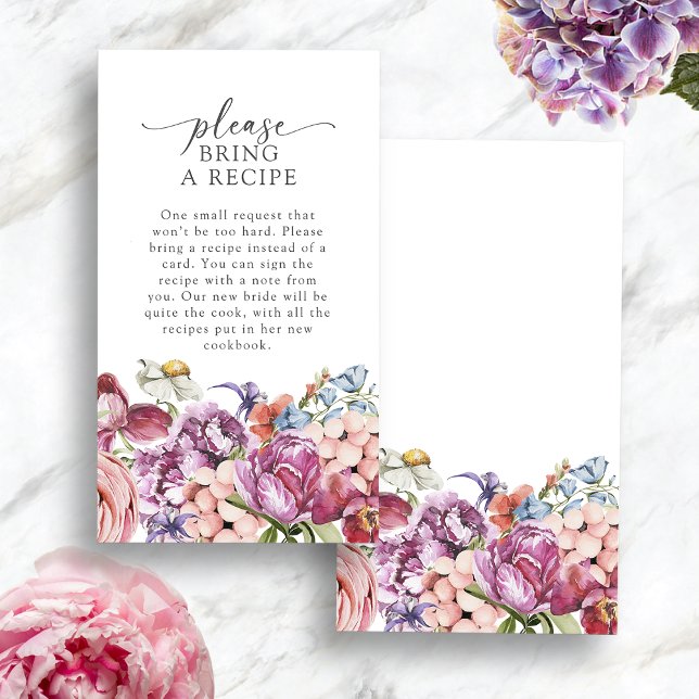 Farbenfroh Rezept Begleitkarte (Colorful Jewel Tone Bring A  Recipe Enclosure Card by Painted Paperie
)