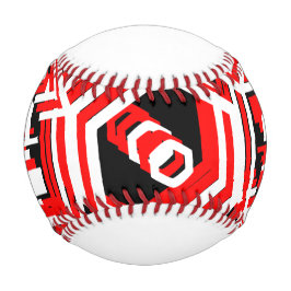 Farbenfroh rot Schwarz-weiß Moderne Geometrie Baseball