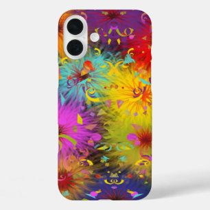 Farbenfroh, schwindelig Platsch und Confetti Abstr iPhone 16 Plus Hülle