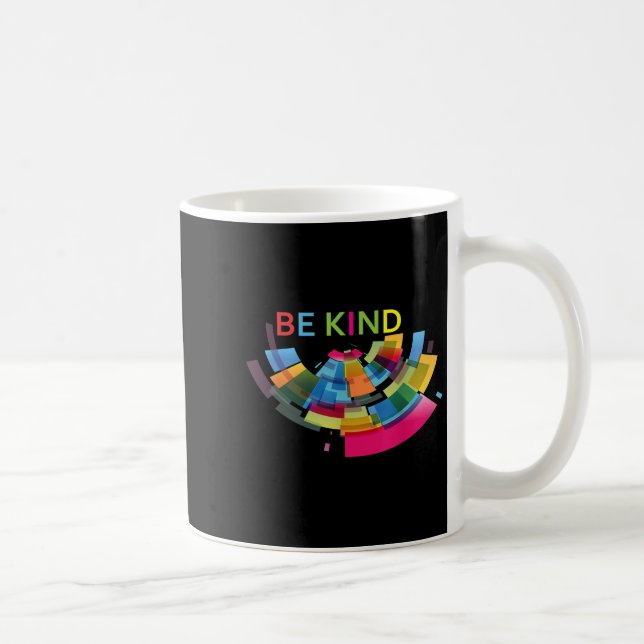 Farbenfroh sein freundliches Abstraktes Wohlbefind Kaffeetasse (Rechts)