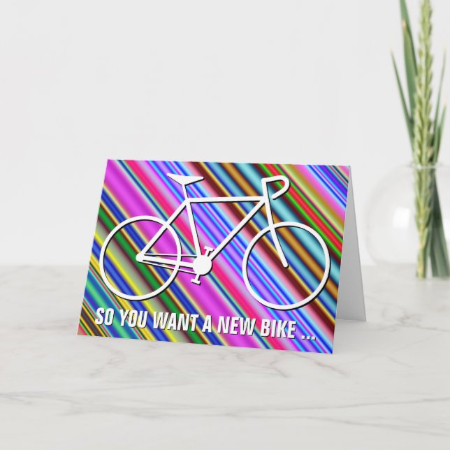 Farbenfroh "SO WILL DU EIN NEUES RAD ..." Geburtst Karte (Vorderseite)