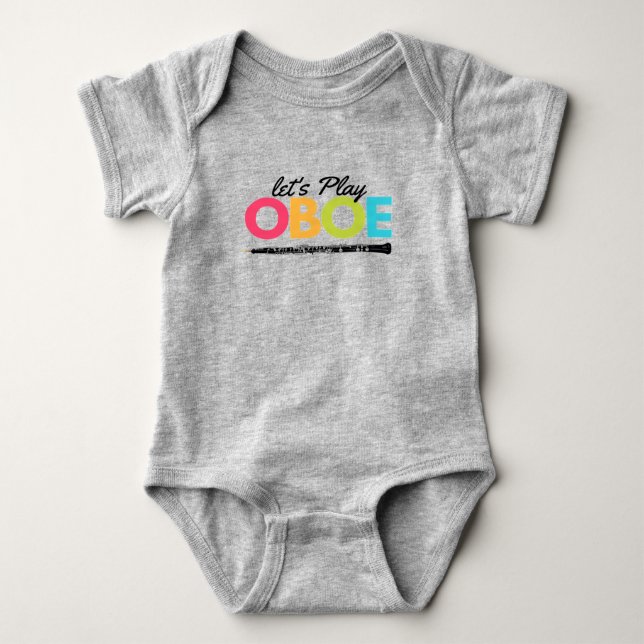 Farbenfroh spielen wir Oboe Musician Oboist Baby Strampler (Vorderseite)