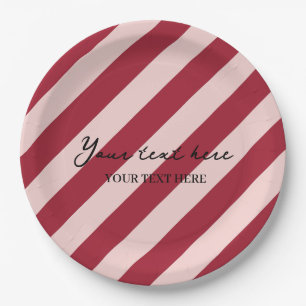 Farbenfroh Stilvolles Minimalistisches Red Stripes Pappteller