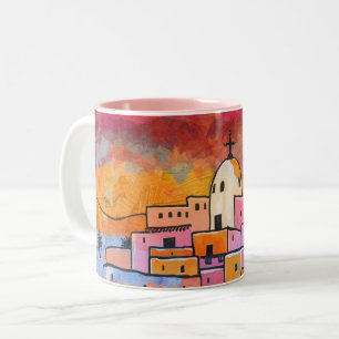 Farbenfroh, südwestlicher Adobe Zweifarbige Tasse
