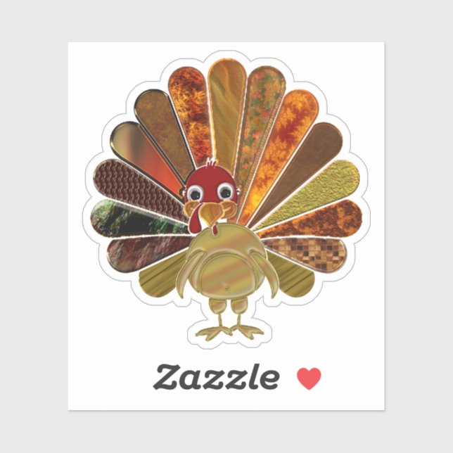 Farbenfroh Thanksgiving Türkei Aufkleber (Blatt)