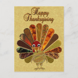 Farbenfroh Thanksgiving Türkei Feiertagspostkarte