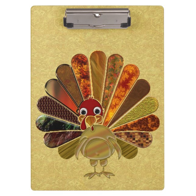 Farbenfroh Thanksgiving Türkei Klemmbrett (Vorderseite)