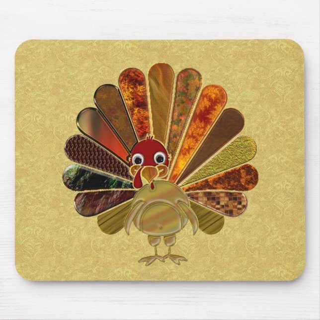 Farbenfroh Thanksgiving Türkei Mousepad (Vorne)