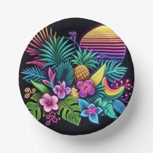 Farbenfroh, tropisch/hawaiisch pappteller