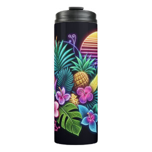 Farbenfroh, tropisch/hawaiisch thermosbecher