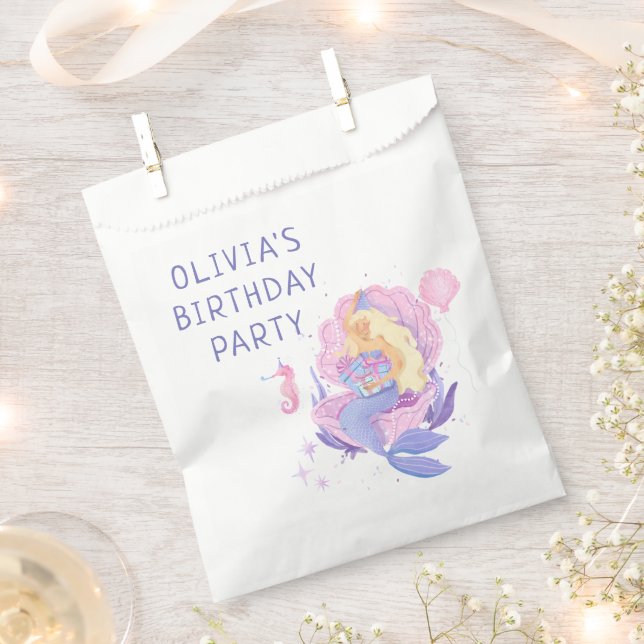 Farbenfroh unsere kleine Meerjungfrau das ganze Ja Geschenktütchen (Ausgeschnitten)