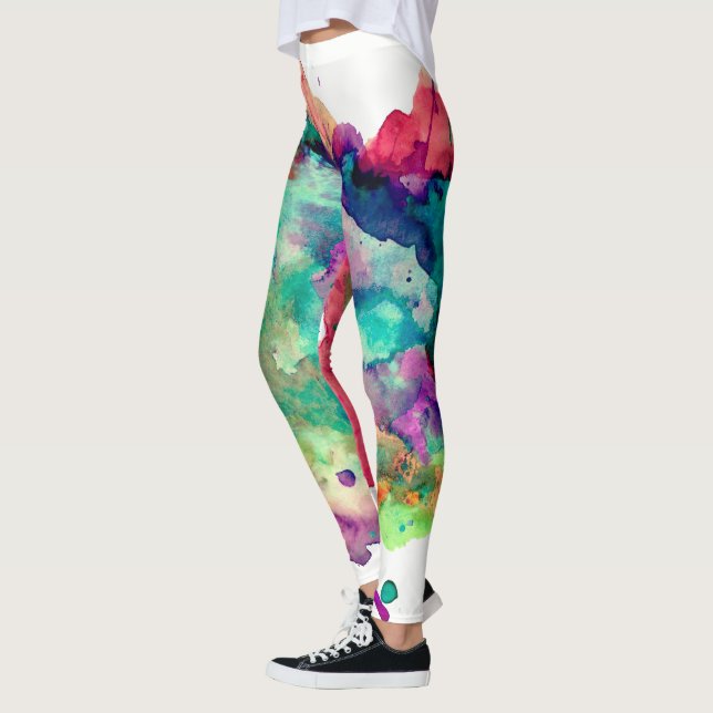 Farbenfroh, verrückt, einzigartig Paint Spritzer R Leggings (Links)