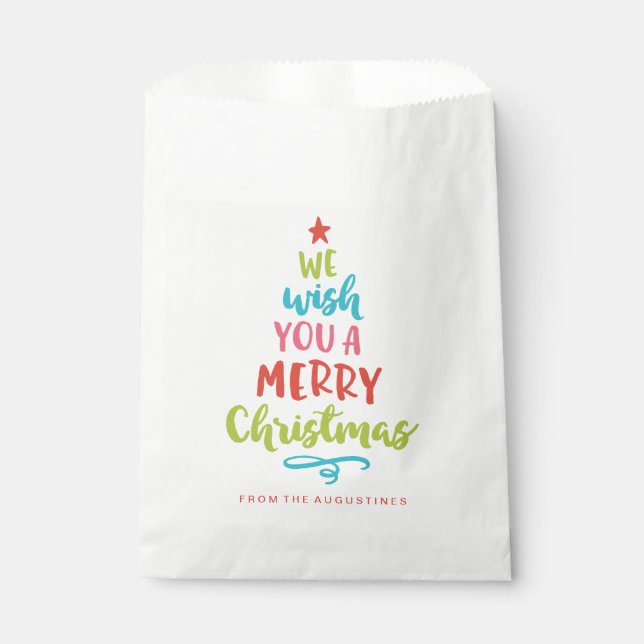 Farbenfroh Wir wünschen Ihnen ein frohes Weihnacht Geschenktütchen (Vorderseite)