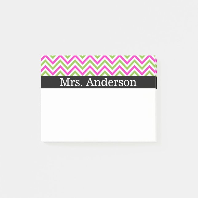 Farbenfroh Zickzack - personalisieren Post-it Klebezettel (Vorderseite)