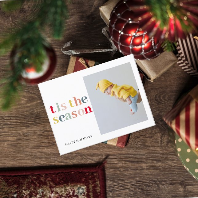 Farbenfroh zu Weihnachten der Jahreszeit mit Foto Postkarte (Von Creator hochgeladen)