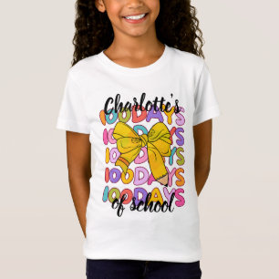Farbenfrohe 100 Tage Schulgelb-Stift T-Shirt