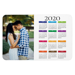 Farbenfrohe 2020-Foto-Kalender Magnet