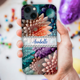 Farbenfrohe 3D-Chrysanthemen, Sonderrahmen für Dia Case-Mate iPhone Hülle