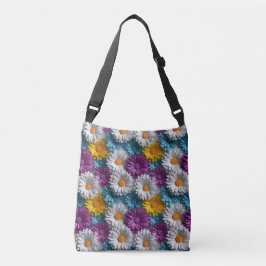 Farbenfrohe 3D Daisy Seamless-Muster Tragetaschen Mit Langen Trägern