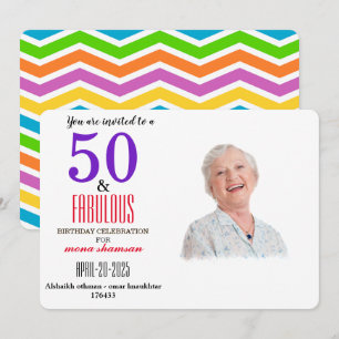 Farbenfrohe 50 & Fantastische Einladung
