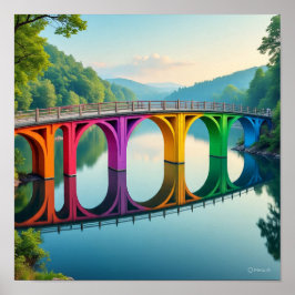 Farbenfrohe 5-Pier-Brücke Poster