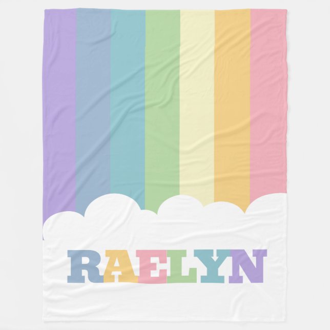 Farbenfrohe 6-Buchstaben-Bezeichnung Regenbogenerd Fleecedecke (Vorderseite)