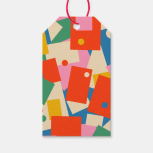 Farbenfrohe 80er Geometric Abstrakt Modern Pattern Geschenkanhänger