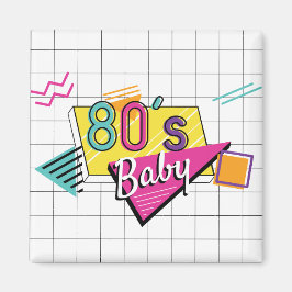 Farbenfrohe 80er Jahre Baby Magnet