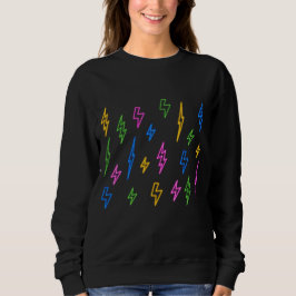 Farbenfrohe 80er Jahre Neon Lightning Pattern Sweatshirt