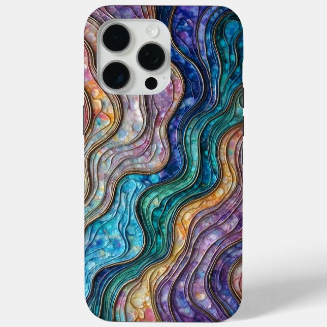 Farbenfrohe Abalone Rippled Waves Case-Mate iPhone Hülle (Rückseite)