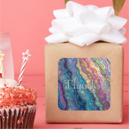 Farbenfrohe Abalone-Ripples Custom Quadratischer Aufkleber