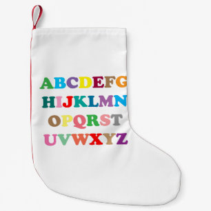 Farbenfrohe ABC-Schrift Kleiner Weihnachtsstrumpf