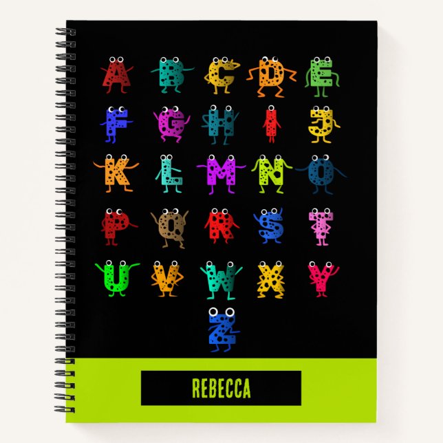 Farbenfrohe ABCs Notizbuch (Vorderseite)