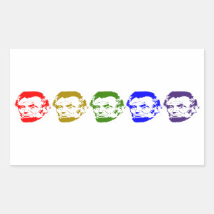 Farbenfrohe Abe Lincoln Abstrakte Kunst Rechteckiger Aufkleber