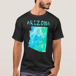 Farbenfrohe Abgeschiedene Arizona Staat Karte T-Shirt