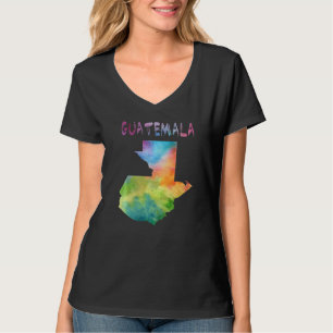 Farbenfrohe Abgeschiedene Karte Guatemalas T-Shirt
