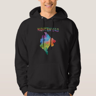 Farbenfrohe Abgeschiedene Montenegro Karte in Aqua Hoodie