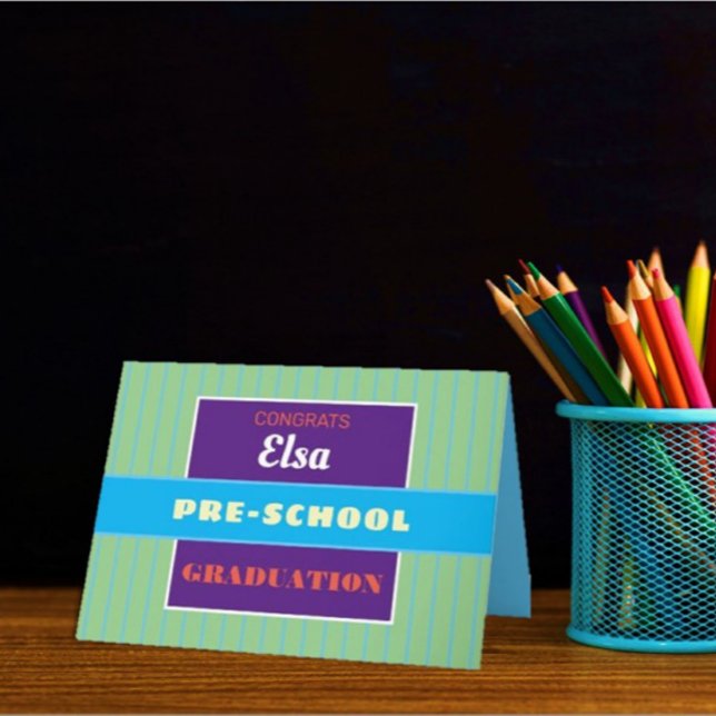 Farbenfrohe Abschluss-Vorschulkarte! Karte (Von Creator hochgeladen)