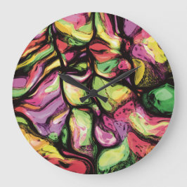 Farbenfrohe Abstrakt Fruchtsäften Muster Große Wanduhr