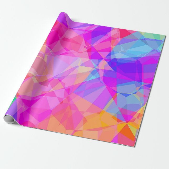 Farbenfrohe Abstrakt geometrische Formen Prismenmu Geschenkpapier (Ungerollt)