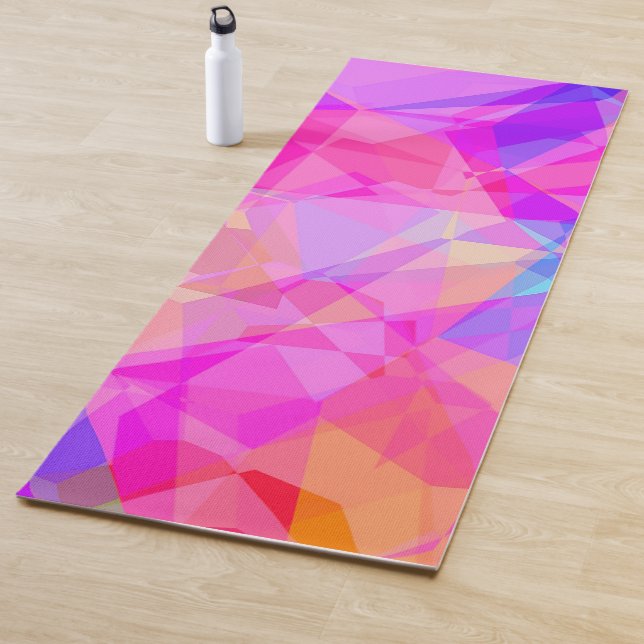 Farbenfrohe Abstrakt geometrische Formen Prismenmu Yogamatte (Beispiel)